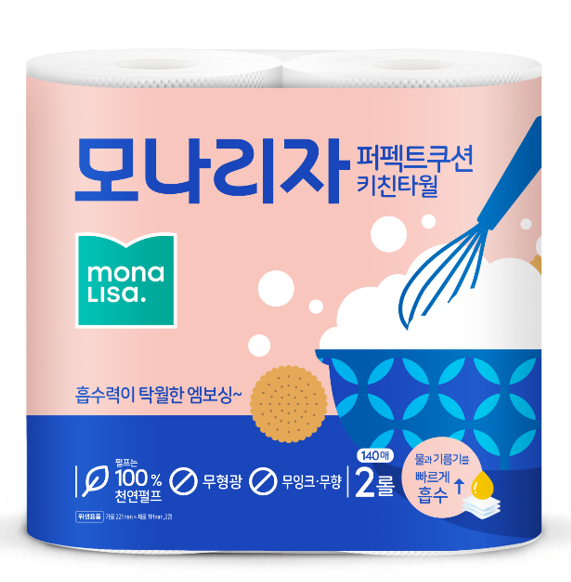 모나리자 퍼펙트쿠션 키친타올 140매 X 2롤