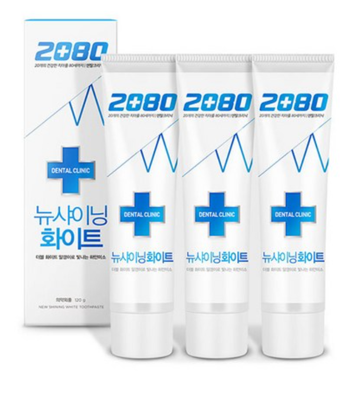 2080 샤이닝화이트치약 120g*3입